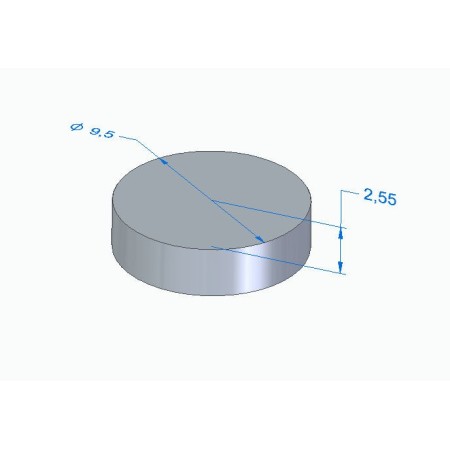 Service Moto Pieces|Moteur - Pastille Ep. 2.550 - ø 9.50mm - Jeu aux soupapes|Pastille - ø 9.50 mm|2,90 €