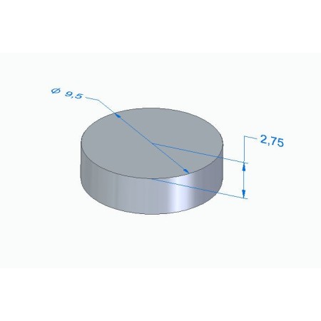 Service Moto Pieces|Moteur - Pastille Ep. 2.750 - ø 9.50mm - Jeu aux soupapes|Pastille - ø 9.50 mm|2,90 €