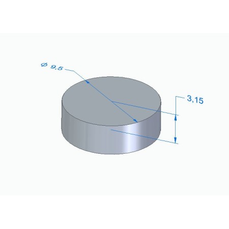 Service Moto Pieces|Moteur - Pastille Ep. 3.150 - ø 9.50mm - Jeu aux soupapes|Pastille - ø 9.50 mm|2,90 €
