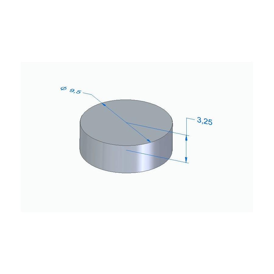 Service Moto Pieces|Moteur - Pastille Ep. 1.65 - ø 9.50mm - Jeu aux soupapes|Pastille - ø 9.50 mm|2,90 €