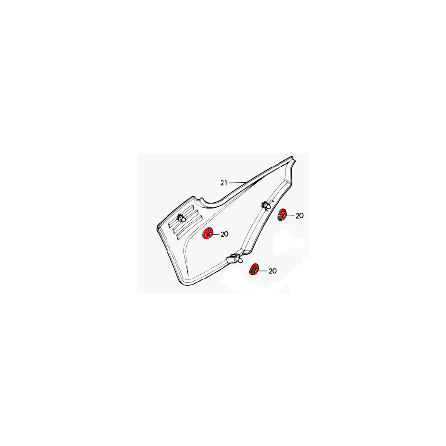 Cache Lateral - Joint caoutchouc de fixation - Silent-bloc - (x1) - CB... CX.. GL..