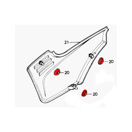 Service Moto Pieces|Cache Lateral - Joint caoutchouc de fixation - Silent-bloc - (x1) - CB... CX.. GL..|Cache lateral|2,90 €