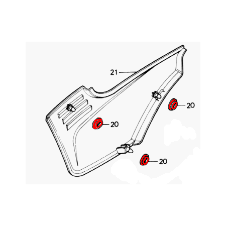 Cache Lateral - Joint caoutchouc de fixation - Silent-bloc - (x1) - CB... CX.. GL..