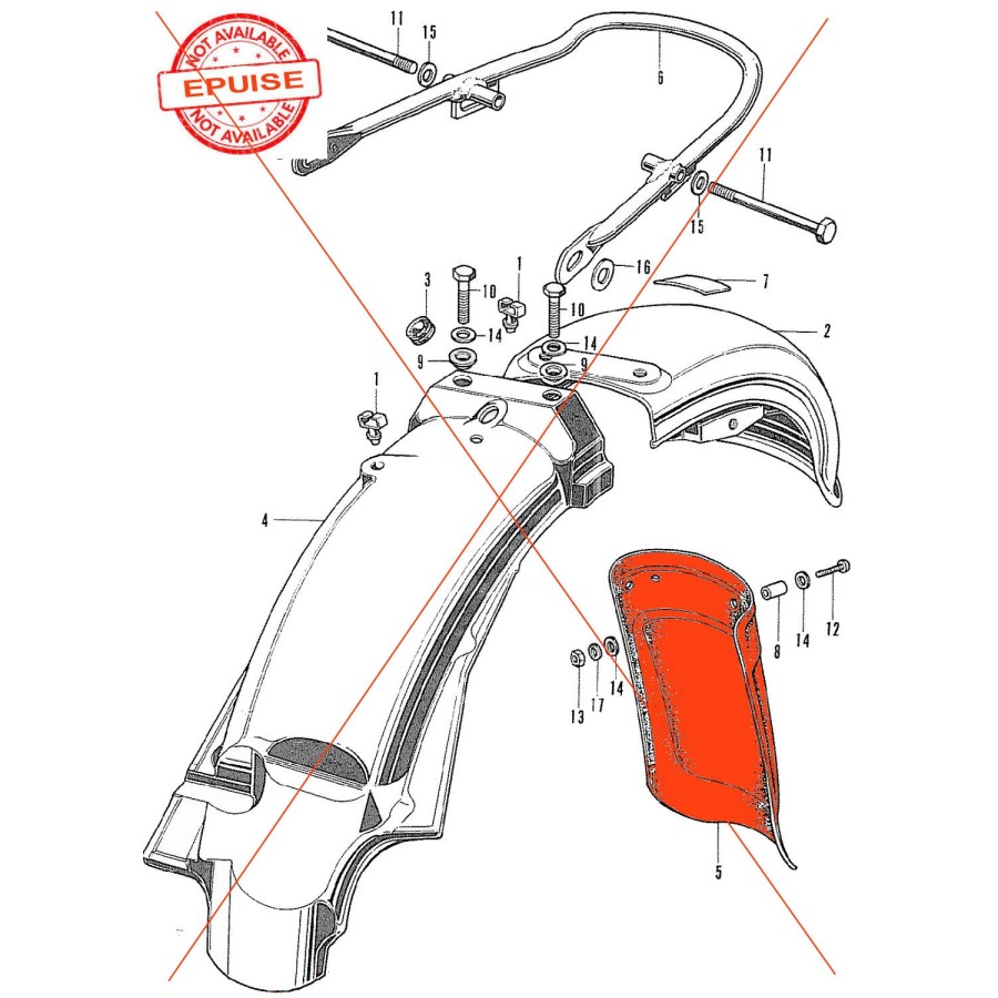 Service Moto Pieces|Garde boue - arriere - CB125s|Garde boue|89,90 €