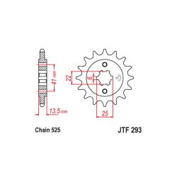 Service Moto Pieces|Transmission - Pignon - JTF-314 - 17 Dents|Chaine 525|22,50 €