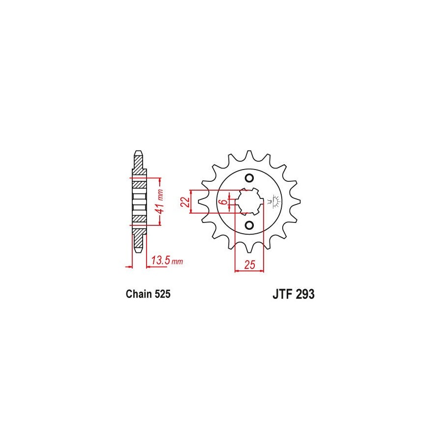 Transmission - Pignon - 525 - JTF-293 - 15 Dents 