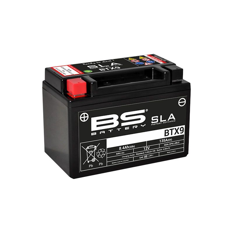Service Moto Pieces|Batterie - 12v - Gel - BS - BTX9 SLA 12V 135A|Batterie - Gel - 12Volt|63,50 €