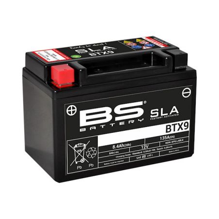 Service Moto Pieces|Batterie - 12v - Gel - BS - BTX9 SLA 12V 135A|Batterie - Gel - 12Volt|63,50 €