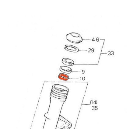 Fourche - Bague - Superieure  - de glissement (x1) - de guidage - ø 37mm