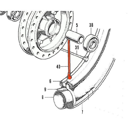 Roue Avant - Rayon Gauche - 9 x157.5 - CB125K5