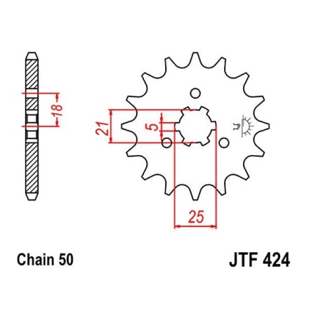 Transmission - Pignon - JTR-424 - 530/16 dents