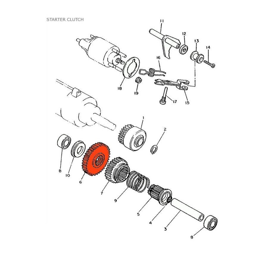 Service Moto Pieces|Transmission - Pignon de demarreur - 5A815-524-00|1984 - XV1000|232,80 €