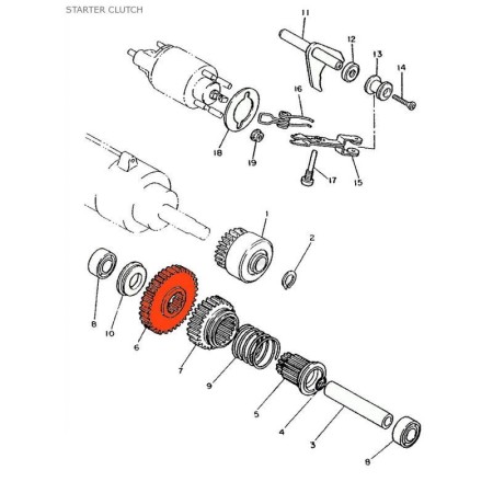 Service Moto Pieces|Transmission - Pignon de demarreur - XV750 - XV1000 - XV1100 - 1TA-15512-00|1984 - XV1000|89,60 €