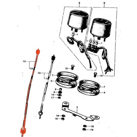 Cable - Compteur - Lg 94cm - Gris