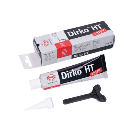 Service Moto Pieces|Pate a joint - DIRKO - Silicone Noir - 315°C - 70ml|Joint : Caoutchouc - Papier ....|11,90 €