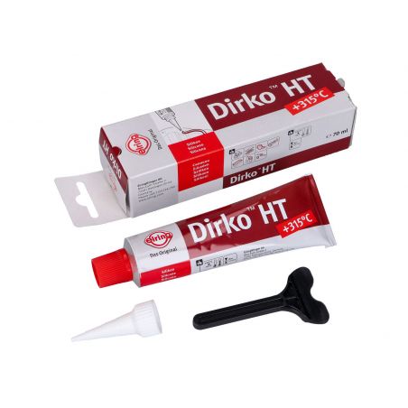 Service Moto Pieces|Pate a joint - DIRKO - Silicone Rouge - 315°C - 70ml|Joint : Caoutchouc - Papier ....|12,90 €
