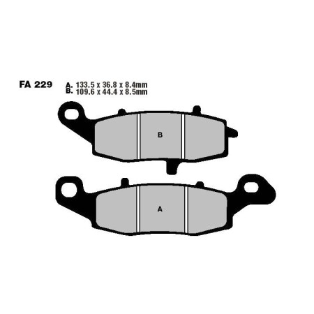 Service Moto Pieces|Frein - Jeu de Plaquettes - Gauche - EBC - Organic - FA-229 |Plaquette|29,90 €