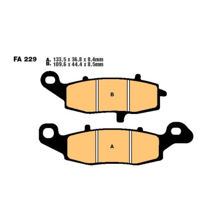 Service Moto Pieces|Frein - Jeu de Plaquettes - Gauche - EBC - FA229 V - Semi-Fritté|Plaquette|34,50 €