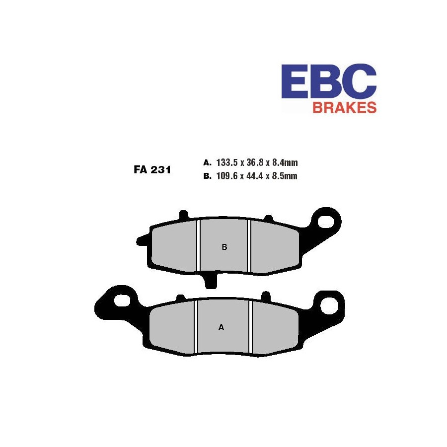 Frein - Jeu de Plaquettes - Droite - EBC - FA231 - Organic