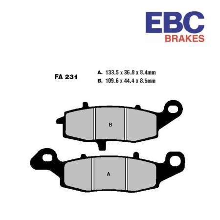 Service Moto Pieces|Frein - Jeu de Plaquettes - Droite - EBC - FA231 - Organic|Plaquette|29,90 €