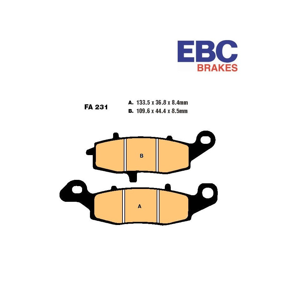 Service Moto Pieces|Frein - Jeu de Plaquettes - EBC - FA-067HH - Metal fritté - Kawasaki - Suzuki|Plaquette|44,40 €