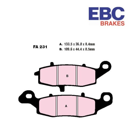 Service Moto Pieces|Frein - Jeu de Plaquettes - Droite - EBC - Metal fritté - Hypersport - FA-231-HH|Plaquette|44,40 €