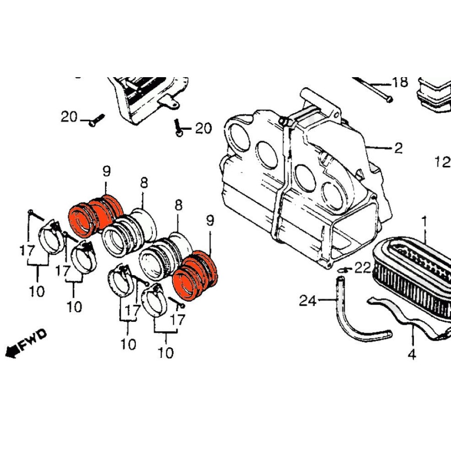 Service Moto Pieces|Filtre a Air  - Support - CB125 S3|Filtre a Air|60,10 €