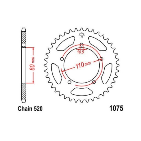 Service Moto Pieces|Transmission - Couronne - JTR-1075 - 39 dents|Chaine 520|34,00 €