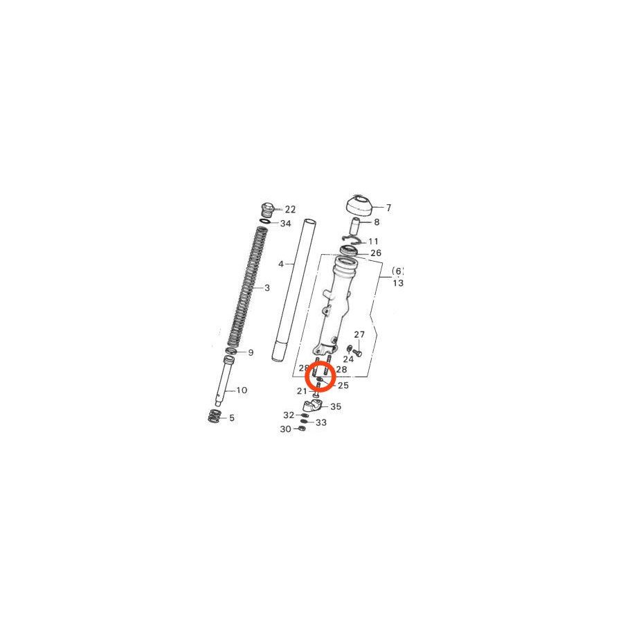 Fourche - Rondelle - Vis de serrage tube plongeur