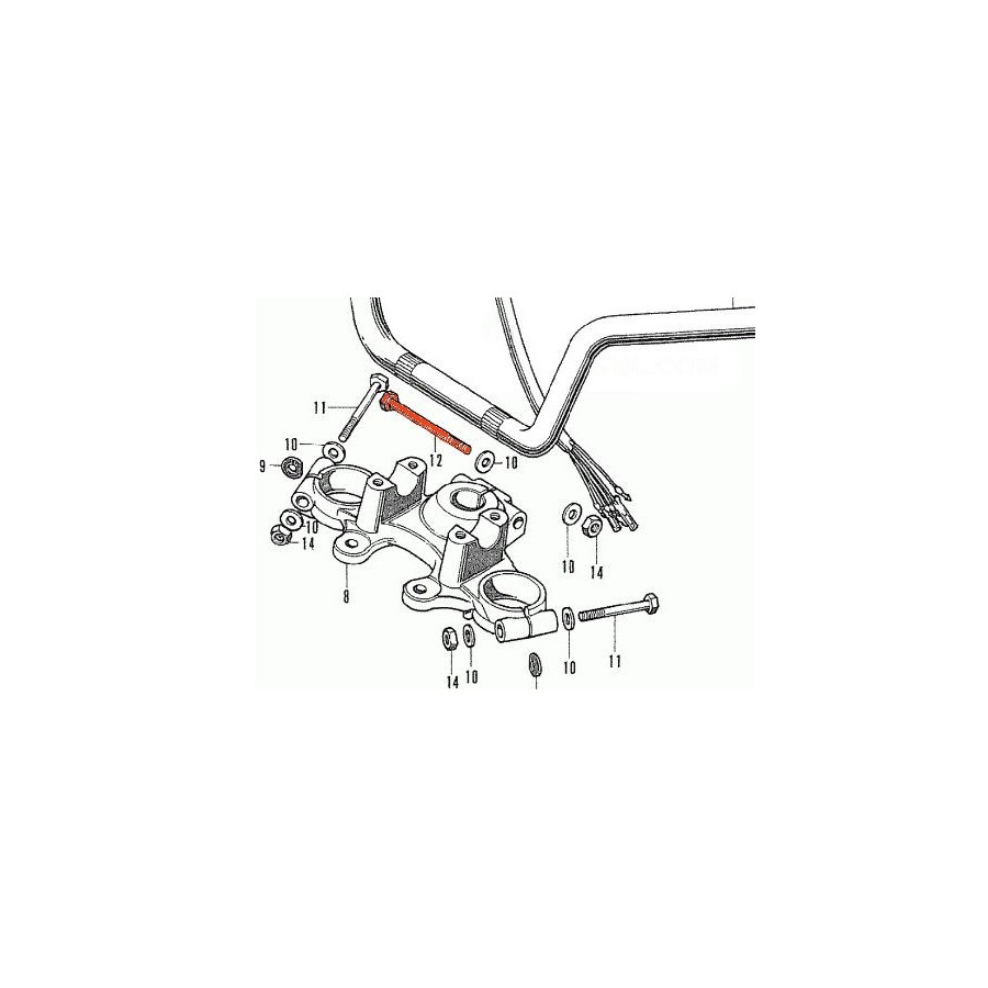 Fourche - Vis de fixation colonne de direction -  M8 x80mm