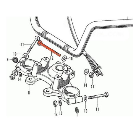 Fourche - Vis de fixation colonne de direction -  M8 x80mm