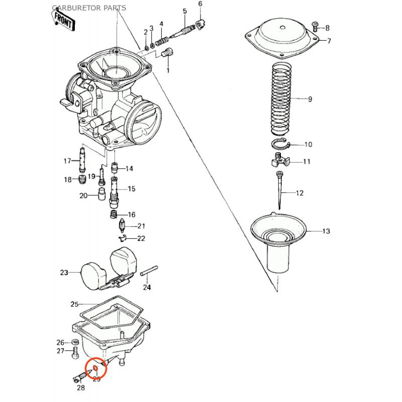 Service Moto Pieces|Carburateur - Joint de Vis de purge - 92055-1053 - Kawasaki - KL/KZ ... 250-400-440-750|Vis de reglage|3,60 €