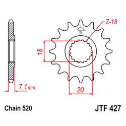 Service Moto Pieces|Transmission - Pignon - 520 - JTF-1581 - 17 dents|Chaine 520|19,60 €