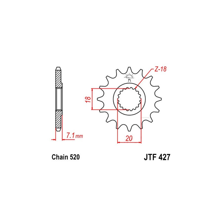 Service Moto Pieces|Transmission - Couronne - JTR - 245/2 - 520/48 dents|Chaine 520|36,80 €