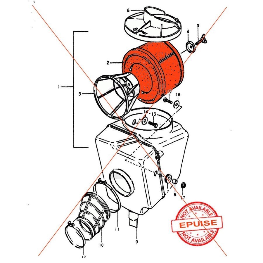 Service Moto Pieces|Filtre a air - 13781-40200 - PE175 (1980-1981)|Filtre a Air|60,10 €