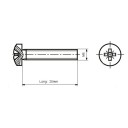 Moteur - Vis M6 x20 mm - (x1) - Cruciforme - bombée