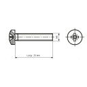 Moteur - Vis M6 x25 mm - (x10) - Cruciforme - bombée