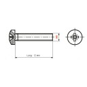 Vis - Inox - M5 x12 mm - Cruciforme - bombée - (x10) 