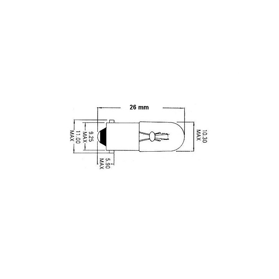 Ampoule - BA9S - 6v - 4w - (tableau de bord - .... - ... )