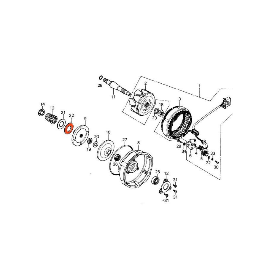 Carter Alternateur - Rondelle plate special - CBX1000