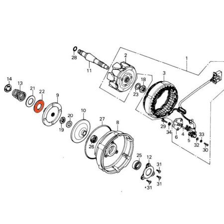 Carter Alternateur - Rondelle plate special - CBX1000