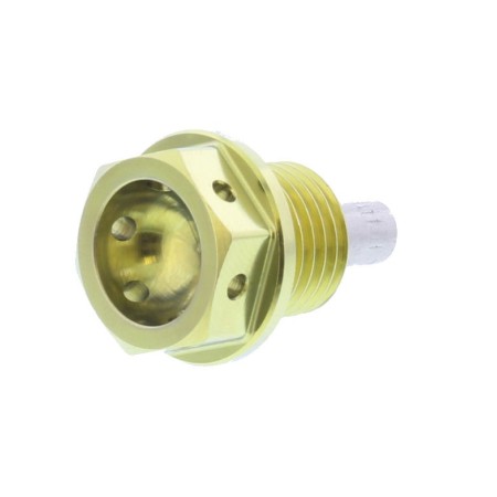 Bouchon de vidange - M14 x1.50 - Racing - Aluminium Or - Percé / Aimanté