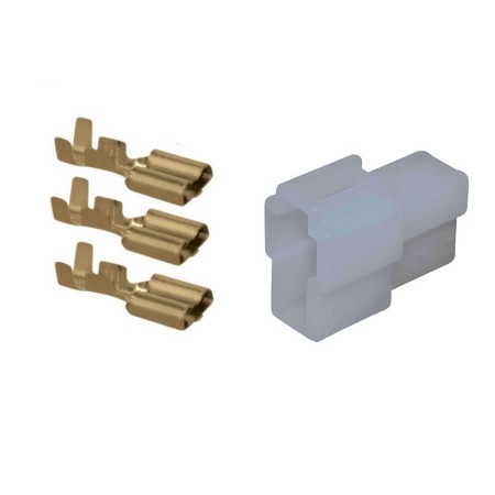 Service Moto Pieces|Connecteur - 3 broches Femeles + cosses - (250 Series) - 6.3mm|1979 - RD50|2,10 €