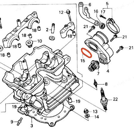 Pompe a eau - Pipe admission - joint torique - ø 37.20 x2.30 - GL1000 / GL1100
