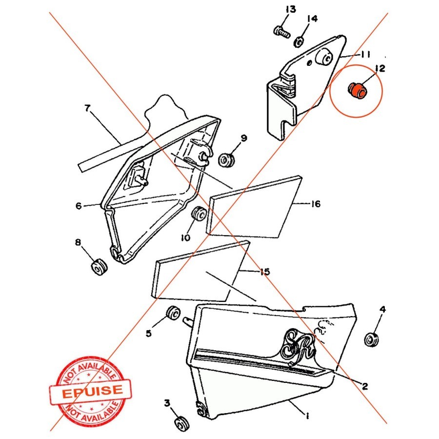 Service Moto Pieces|Silent-Bloc - rond - 5H0-82121-00|Cache lateral|3,50 €