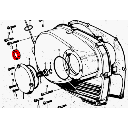 Service Moto Pieces|Moteur - Pochette joint a levre -  Kit joint Spi - CB250 / CB350 K|pochette spy|19,80 €