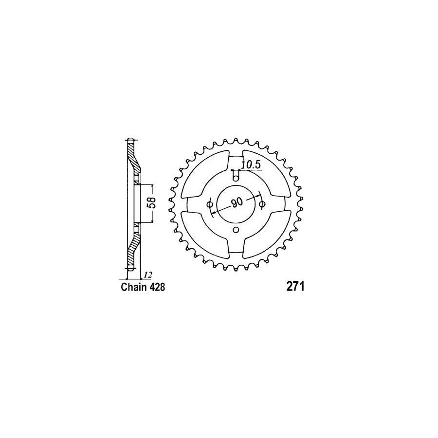 Service Moto Pieces|Transmission - Couronne - 49 dents - JTR 269|Chaine 428|31,20 €