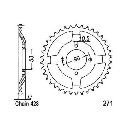 Transmission - Couronne - JTR-271 - 428-50 dents