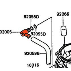 Carburateur - Coude de durite - 92005-1120