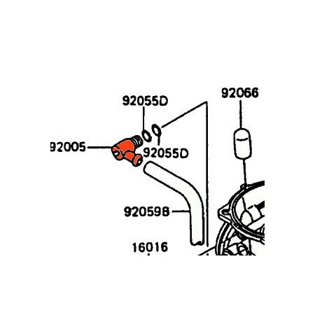 Carburateur - Coude de durite - 92005-1120